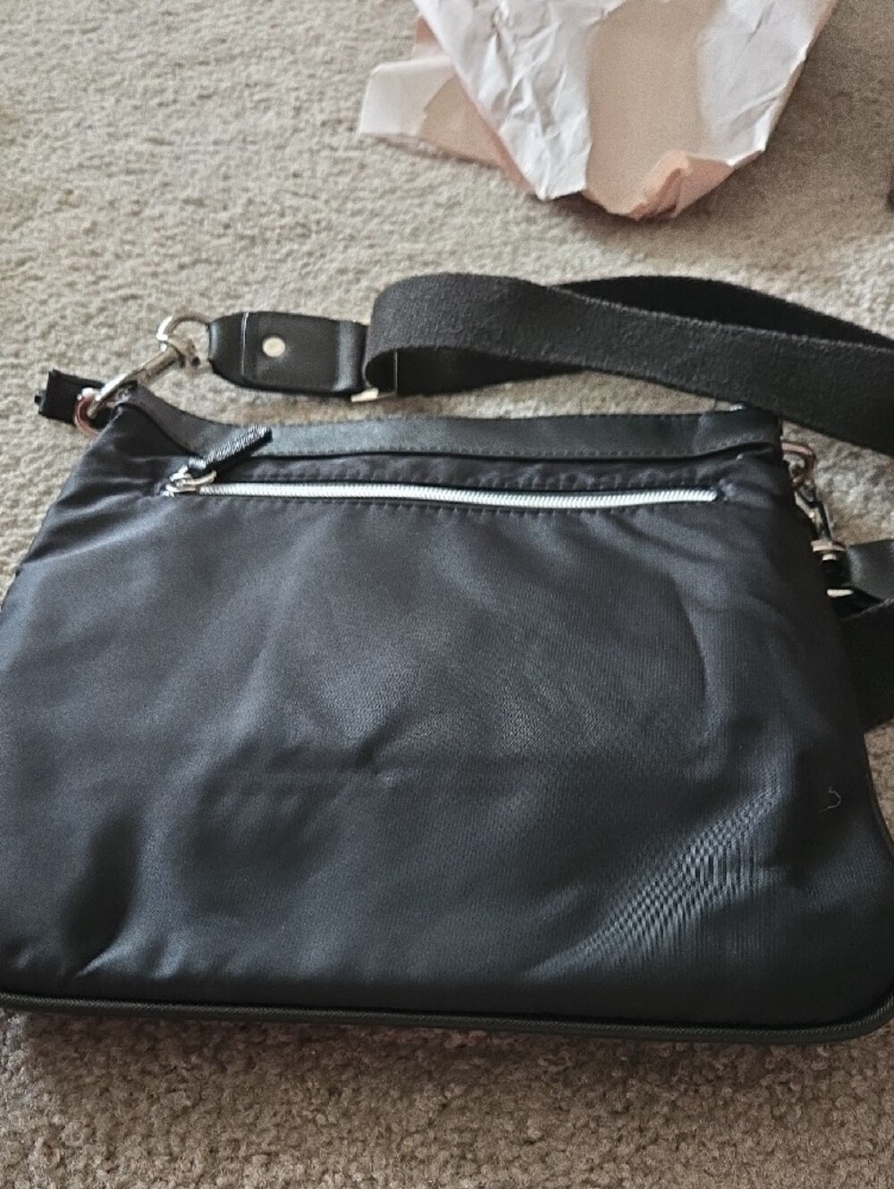 Black Womens Chicos Crossbody Bag with Multiple Zippers - Picture 3 of 5